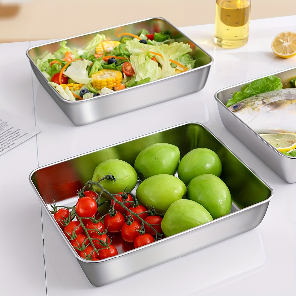Food Storage Without Pantry - 2 Parçalı Paslanmaz Çelik Gıda Saklama