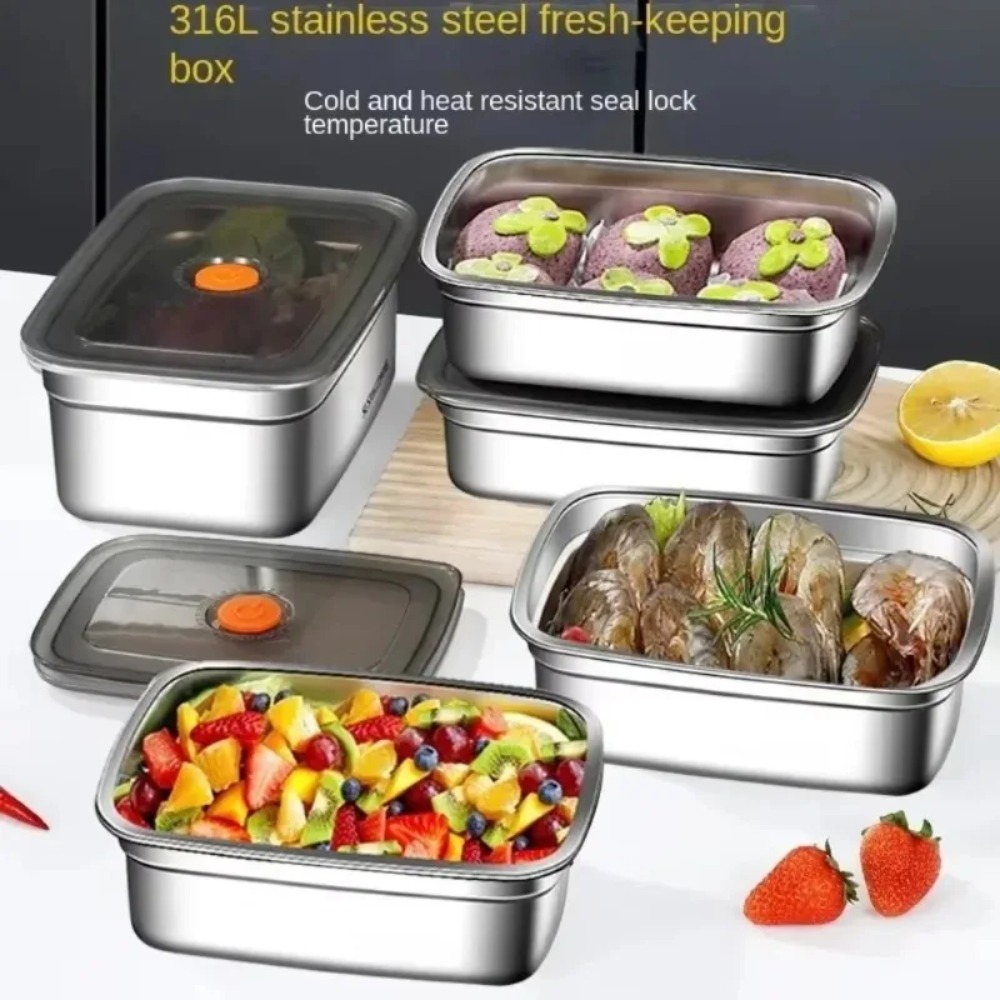Food Storage Containers Xl - Büyük Kapasiteli Paslanmaz Çelik Öğle Yemeği