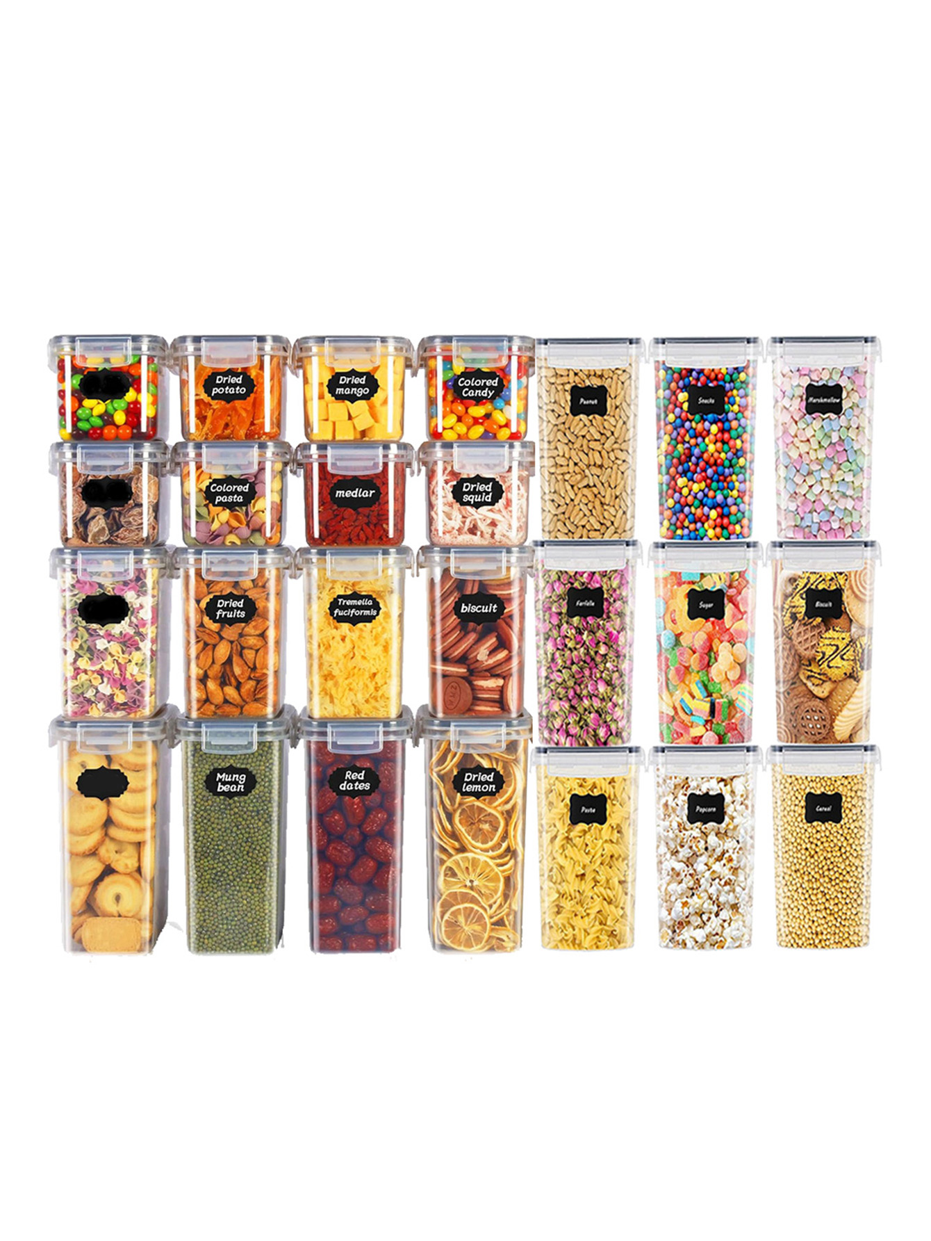 Food Storage Jar Labels - 48 adet, Kapaklı Mühürlü Gıda Saklama