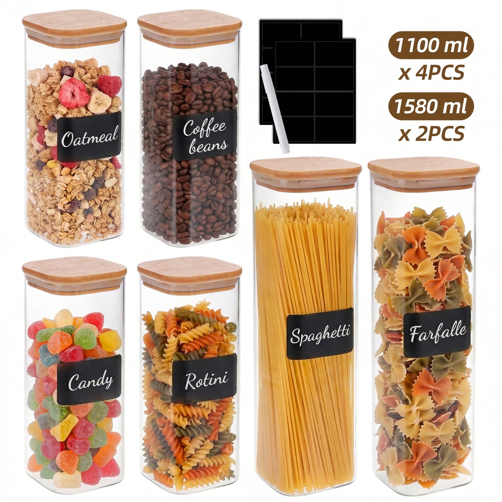 6/12 adet cam gıda saklama kab - Food Storage Pantry incelemesi ve fiyatı