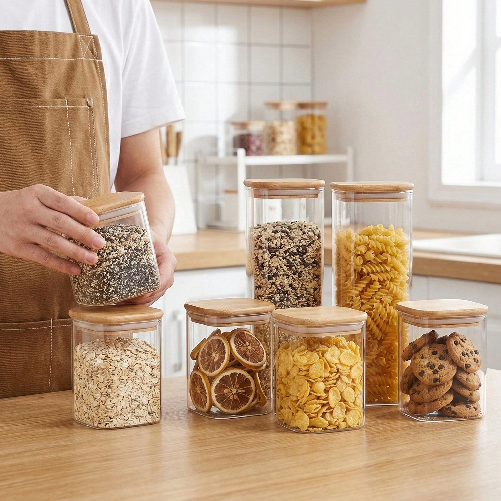 6/12 adet cam gıda saklama kab - Food Storage Pantry incelemesi ve fiyatı