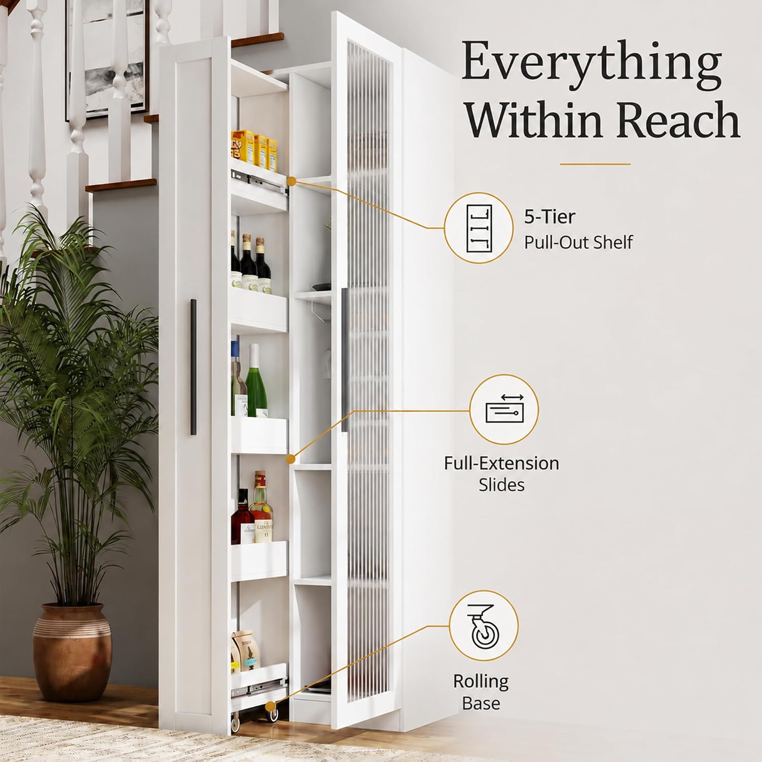 71 İnç Beyaz Mutfak Kiler Dola - Food Storage Without Pantry incelemesi ve fiyatı