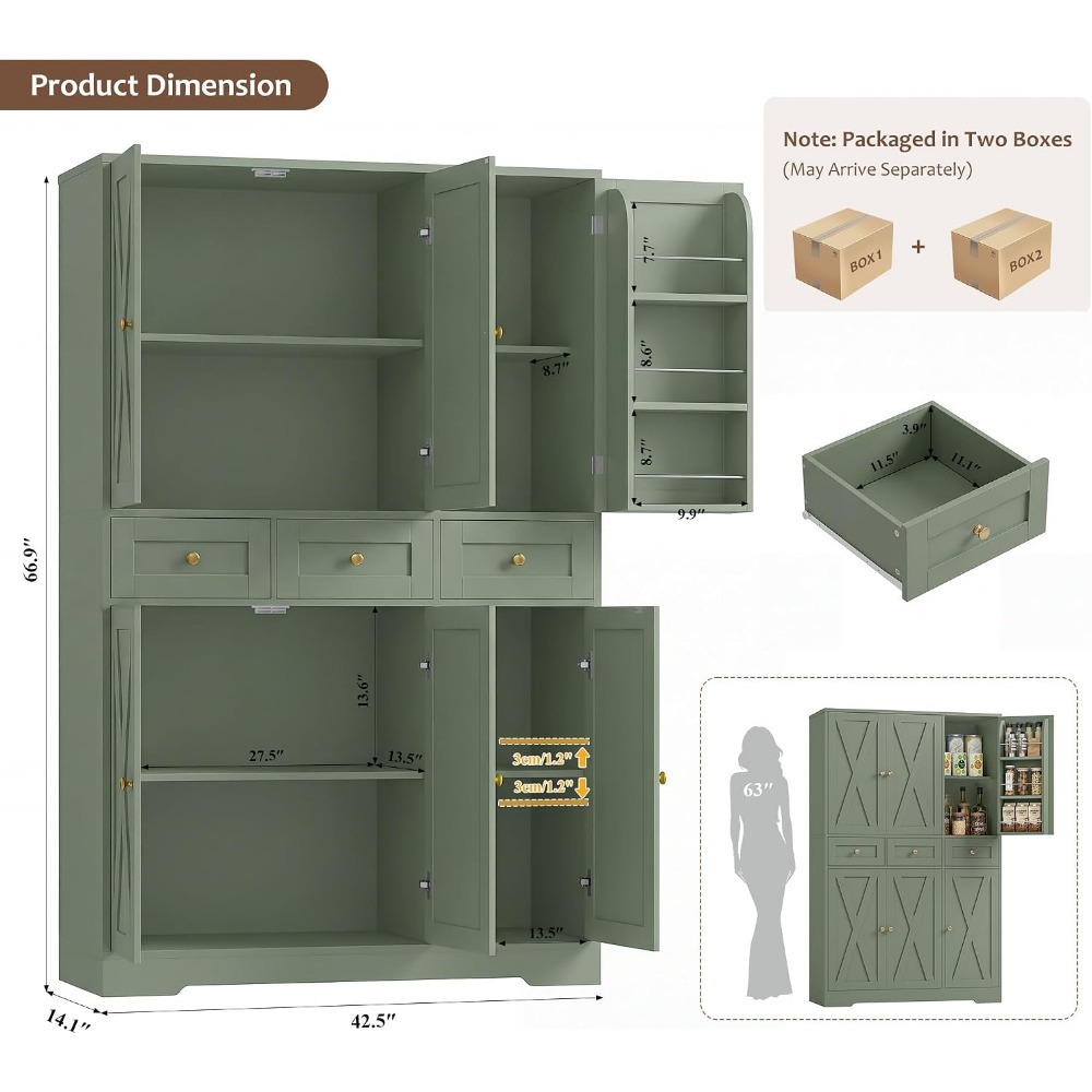 HOSTACK 67'H Çiftlik Evi Mutfa - Food Storage Without Pantry incelemesi ve fiyatı
