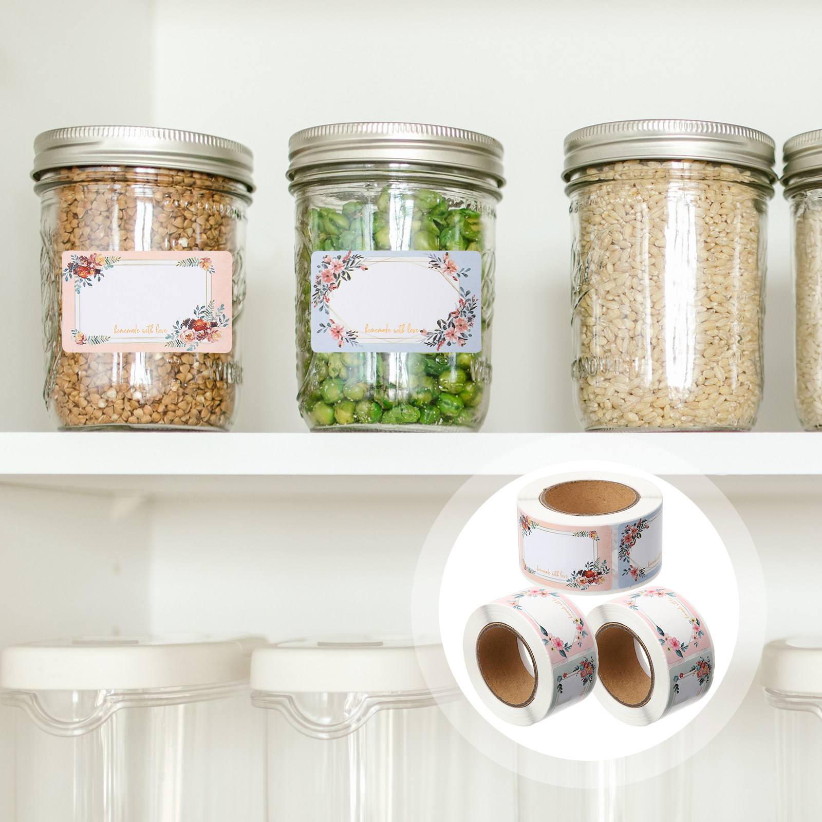3 Rulo Boş İsim Etiketi Çıkart - Food Storage Jar Labels incelemesi ve fiyatı